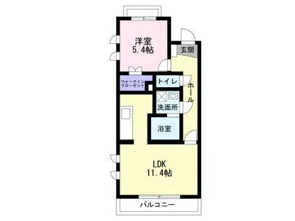 ヴィガラス川成新町(1LDK/1階)の間取り写真