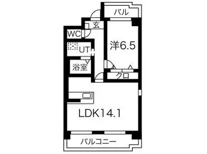 エクセレント21(1LDK/5階)の間取り写真