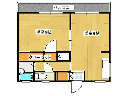エスペランス丸山(1LDK/1階)の間取り写真
