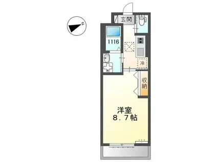 神戸市西区丸塚1丁目アパート(1K/2階)の間取り写真