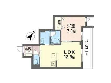 JR山手線 駒込駅 徒歩8分 4階建 新築(1LDK/4階)の間取り写真
