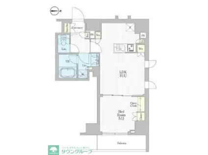 REFRAME 5 IRIYA(1LDK/12階)の間取り写真