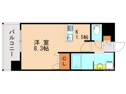 エンクレスト香椎駅前(1K/10階)の間取り写真