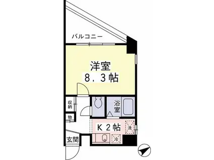 フェリーチェ東府中(1K/4階)の間取り写真