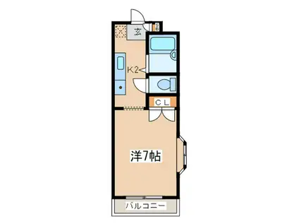 ステージ湘南(1K/2階)の間取り写真