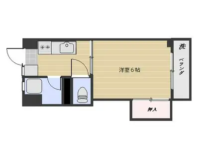 城山Nビル(1K/2階)の間取り写真