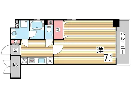 ラ・ウェゾン上沢(1K/6階)の間取り写真