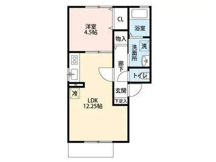 ペルソナ(1LDK/2階)の間取り写真