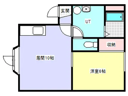 るんるんハイツ(1LDK/1階)の間取り写真