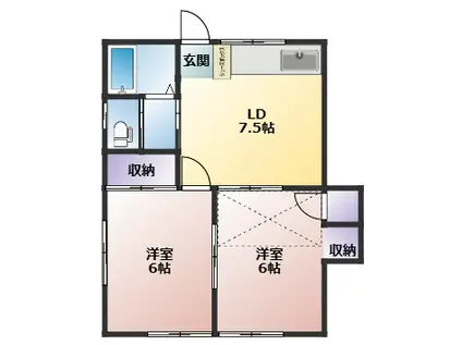 センチュリーハイム(2DK/2階)の間取り写真