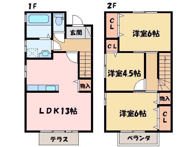 ミルユーテ(3LDK/1階)の間取り写真