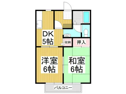 サンガーデン平林(2DK/1階)の間取り写真