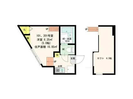 STAGE上鶴間本町(ワンルーム/1階)の間取り写真