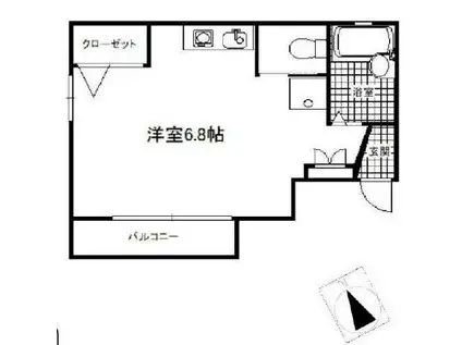 メゾンド江戸川橋(ワンルーム/2階)の間取り写真