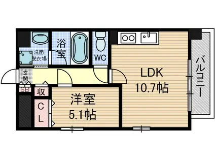 セリーゼ ウエスト(1LDK/5階)の間取り写真