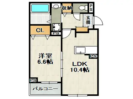 レイアフォレストIII(1LDK/2階)の間取り写真