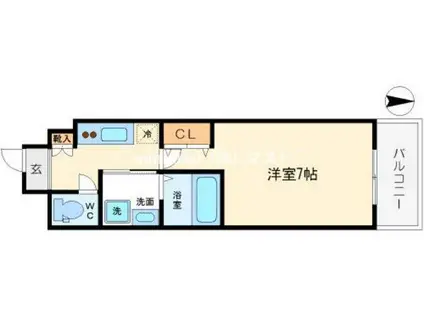 エスリード難波サウス(1K/11階)の間取り写真