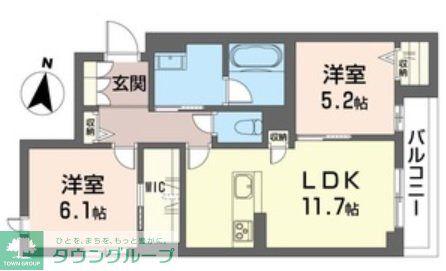 JR京浜東北線 西川口駅 徒歩11分 3階建 築1年(2LDK/2階)の間取り写真
