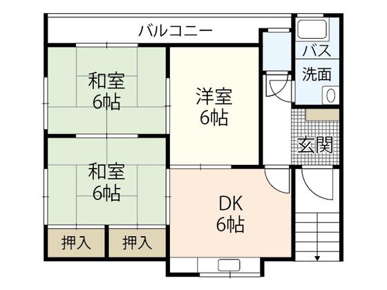 定森ビル(3DK/4階)の間取り写真
