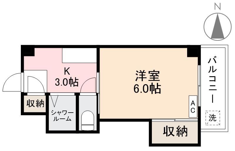リベルテ二番丁(1K/4階)の間取り写真