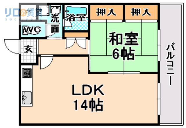 第2恭西ビル(1LDK/4階)の間取り写真