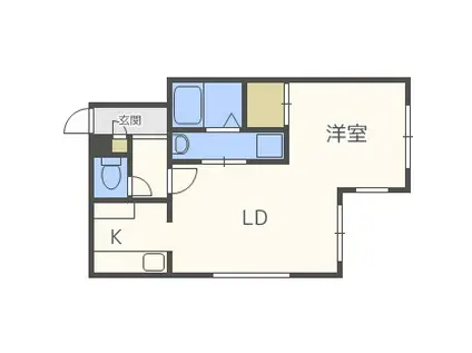 メゾンブレイニー(1LDK/2階)の間取り写真