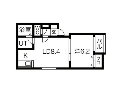 サンテラス麻生(1LDK/3階)の間取り写真