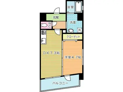 IL PALAZZO DEL SOLEイル・パラッツォ・デル・ソーレ(1DK/7階)の間取り写真