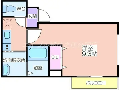 フジパレス杉本町駅西II番館(1K/3階)の間取り写真