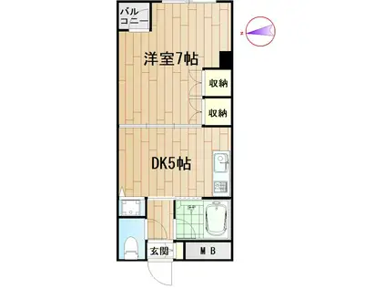 鈴興ビル(1DK/2階)の間取り写真