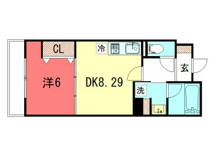ロマンレジデンス(1DK/4階)の間取り写真