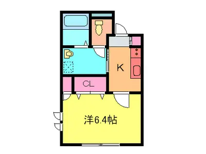 エストAKII(1K/2階)の間取り写真