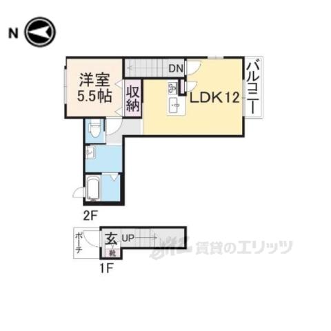 アブリーズ幸(1LDK/2階)の間取り写真