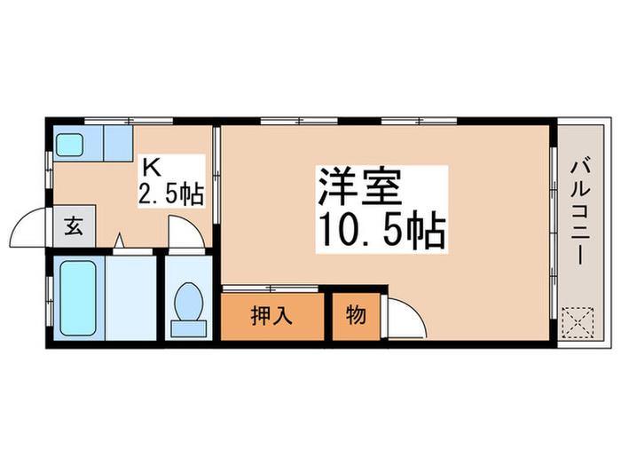 帰燕マンション(1K/3階)の間取り写真