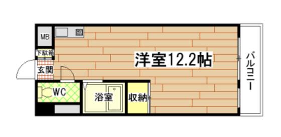 とんぼビル(ワンルーム/3階)の間取り写真