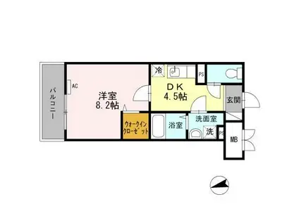 グランマルクナガサキ(1DK/3階)の間取り写真