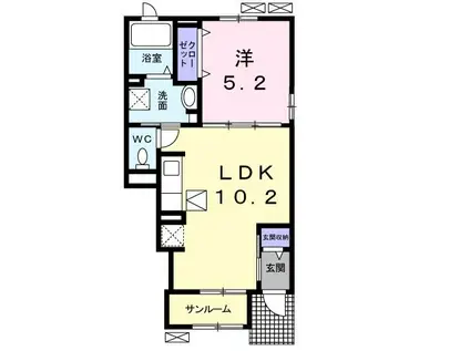 アルバーダ(1LDK/1階)の間取り写真