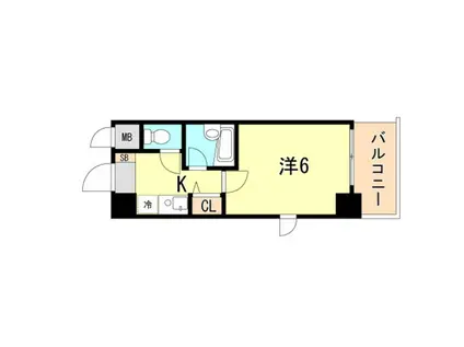 エスリード新神戸(1K/8階)の間取り写真