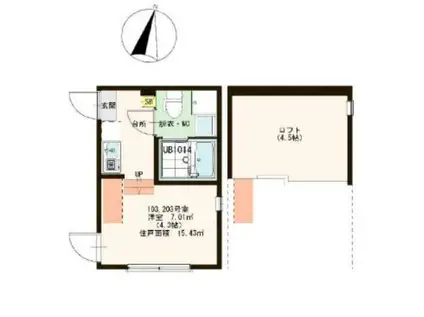 エスペランサ亀有(ワンルーム/1階)の間取り写真