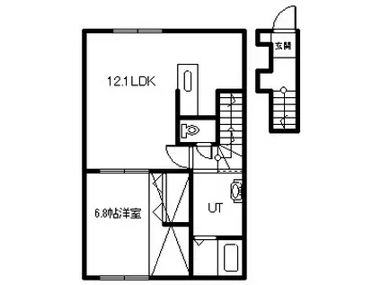 F-GRAND I(1LDK/2階)の間取り写真