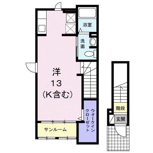 グランツ ミルト T(ワンルーム/2階)の間取り写真
