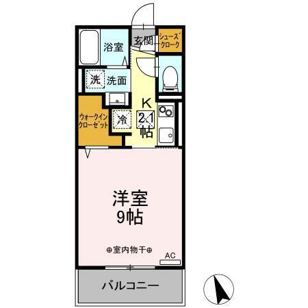 セジュールオッツ・YSK(1K/1階)の間取り写真