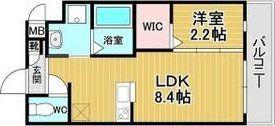 リアコート千里丘I ノース(1LDK/2階)の間取り写真
