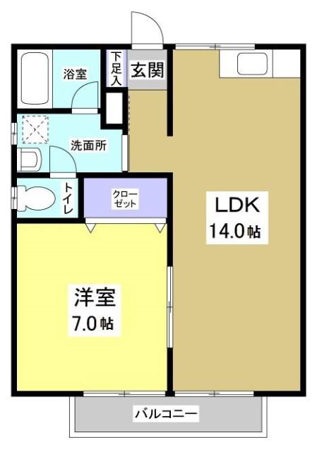 エマノンハイツI(1LDK/2階)の間取り写真