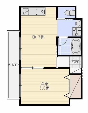リ・ポーズ21(1DK/8階)の間取り写真