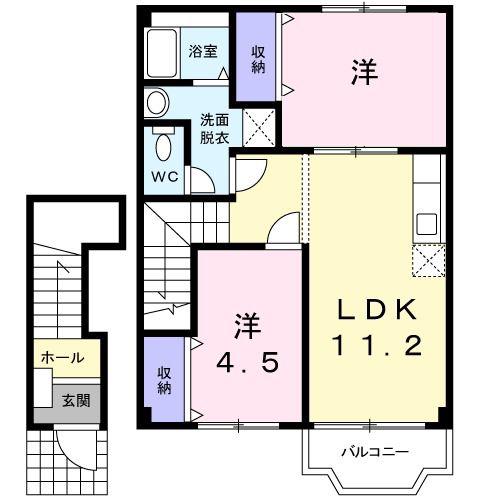センチュリーI(2LDK/2階)の間取り写真