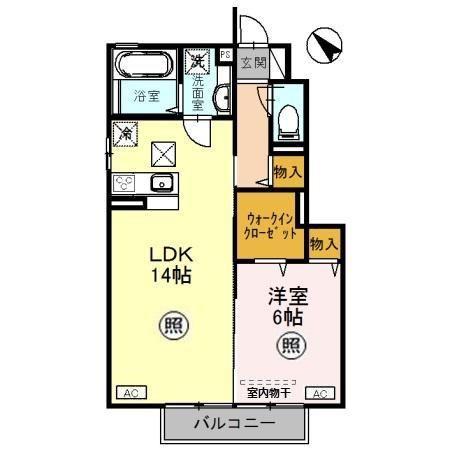 ラ・ピーノ 7(1LDK/1階)の間取り写真