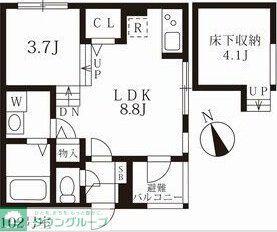 ハーモニーテラス野並IV(1LDK/1階)の間取り写真