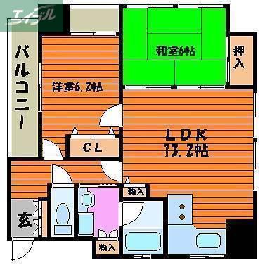 アークスクエア表町(2LDK/14階)の間取り写真