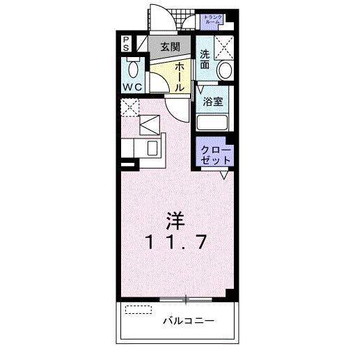 ジュール フェリエ(ワンルーム/1階)の間取り写真